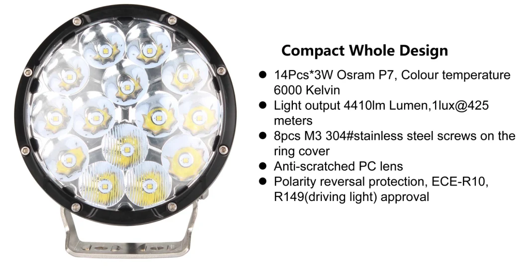 Heavy Duty 42W 5.9inch Round LED Headlight for Truck off Road Bumper