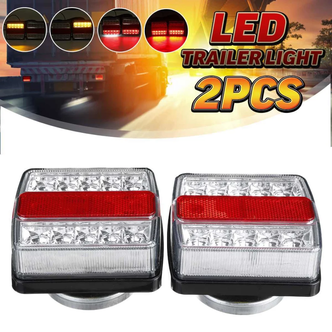 LED License Plate Light Red Tail Running Light/Rear Fog Lights for Trailer Truck Marine Camper