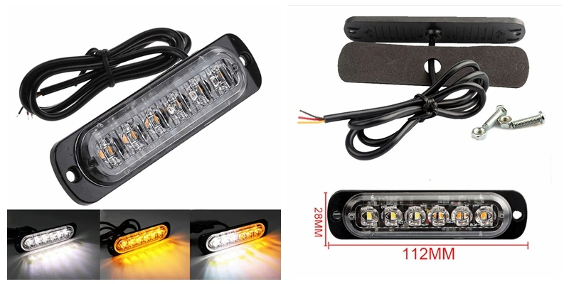 12V 24V 6LEDs Car Truck Emergency Strobe Signal Warning Light