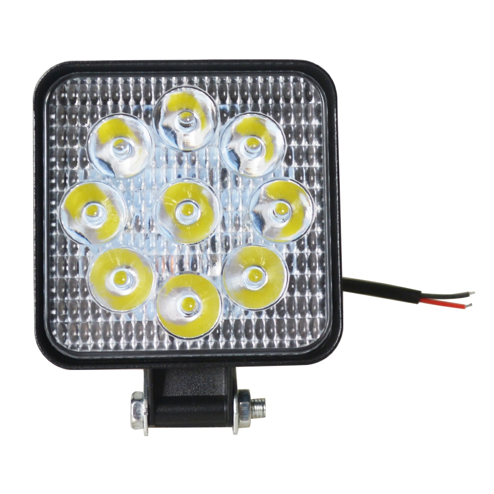 85mm 9-30V Square 9LED 3030 6000K 4X4 3 Inch Spot 12V 24V 27W Waterproof Work LED Light off Road Driving Lamp 48W LED Work Light for Tractor Car Truck Vechile