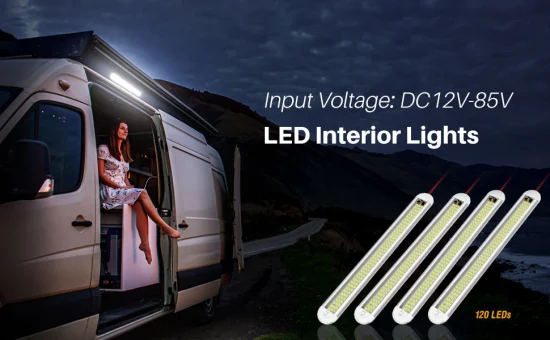 RV Car Roof 120 LED Light 12V / 24V Bright Strip Dome Light Plafonnier intérieur 12W avec interrupteur marche / arrêt Lampe LED pour camion Cargo Van