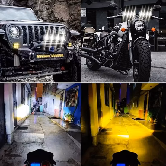 Super lumineux 9 ~ 85V voiture phare LED moto projecteur blanc jaune voiture lumière accessoires pour camion ATV conduite antibrouillard